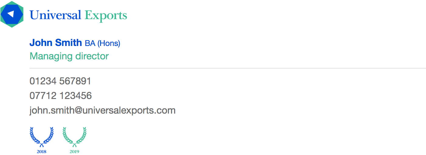 Email signature design demo example